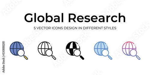 global research icons set vector illustration. vector stock,