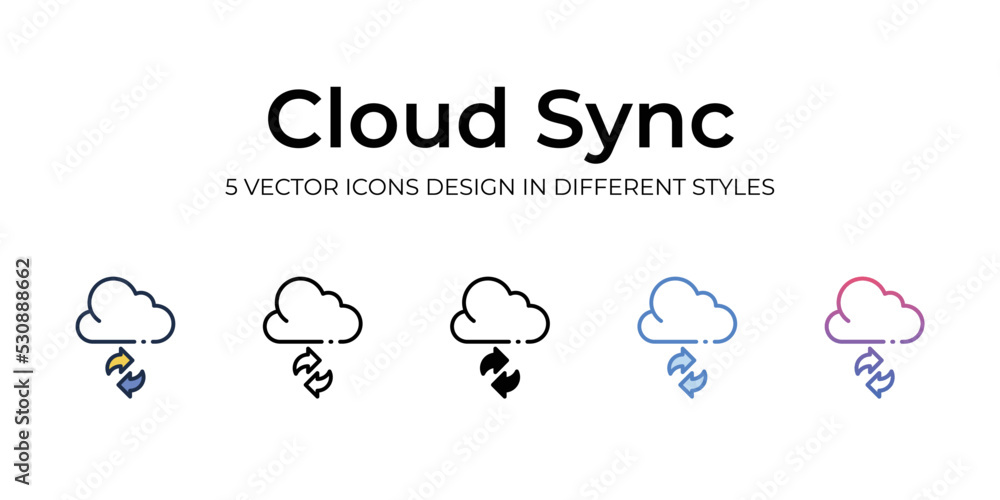 cloud sync icons set vector illustration. vector stock,