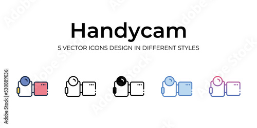 handycam icons set vector illustration. vector stock,