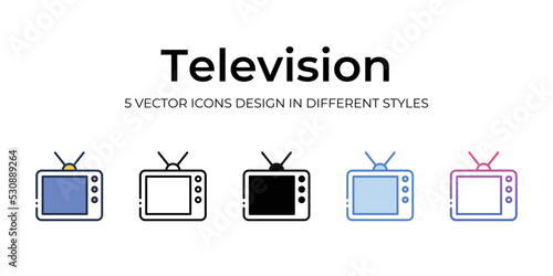 television icons set vector illustration. vector stock,