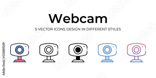 webcam icons set vector illustration. vector stock,