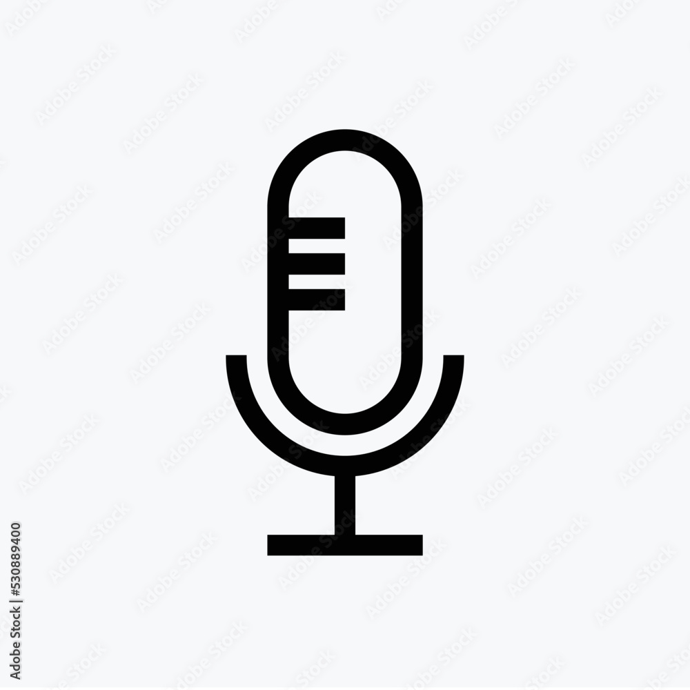 Mic Icon Design Vector Template Illustration Mic Icon Design Vector Template Illustration