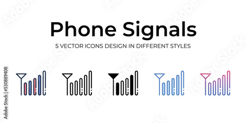 phone signals icons set vector illustration. vector stock,