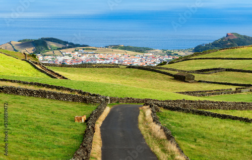 Landscape of Terceira Island in Azores. Vila de Sao Sebastiao 