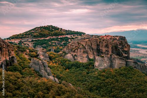 amazing view of popular place of Greece - Meteora mountains, popular place for tourists, exclusive - this image sell onle Adobe stock