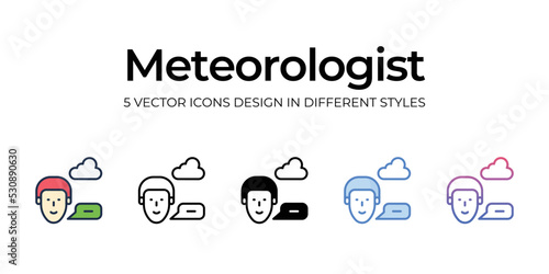 meteorologist icons set vector illustration. vector stock,