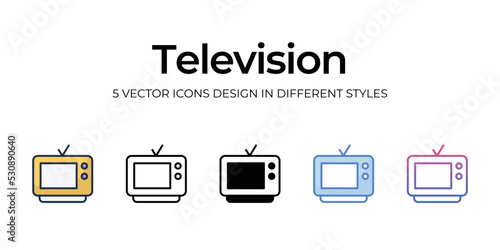 television icons set vector illustration. vector stock,