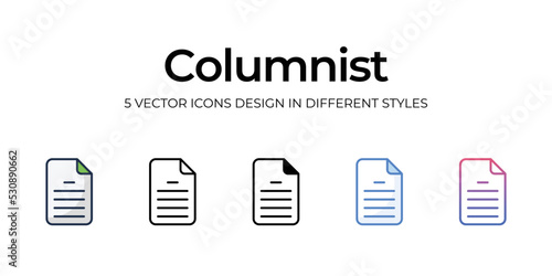 columnist icons set vector illustration. vector stock,