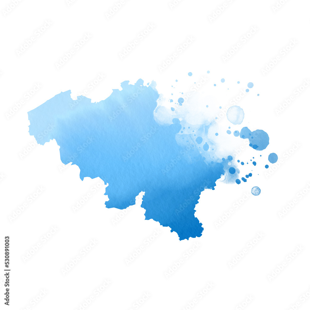 Country map watercolor sublimation background on white background. Belgium