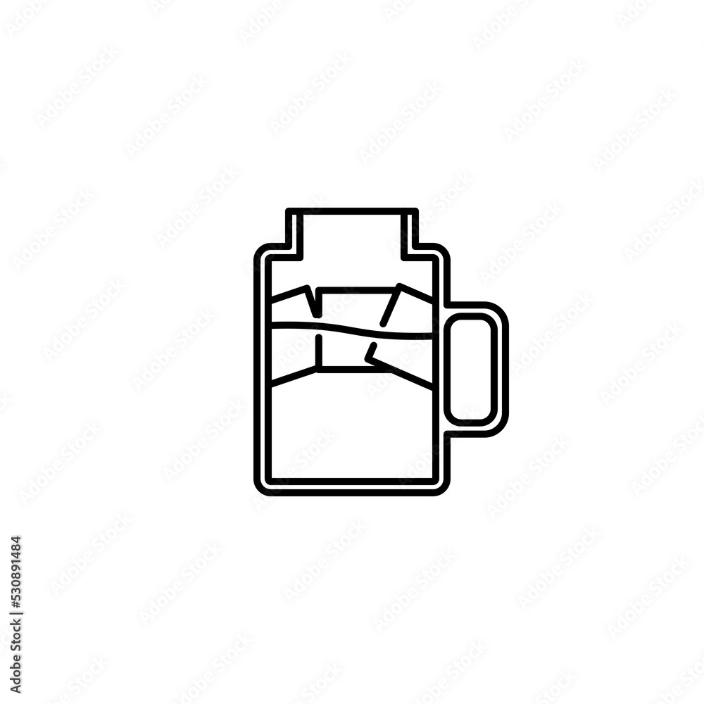 mug glass jar icon with ice cube on white background. simple, line, silhouette and clean style. black and white. suitable for symbol, sign, icon or logo mug glass jar icon with ice cube on white background. simple, line, silhouette and clean style. black and white. suitable for symbol, sign, icon or logo