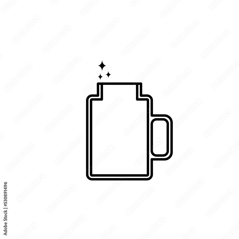 sparkling mug glass jar icon on white background. simple, line, silhouette and clean style. black and white. suitable for symbol, sign, icon or logo sparkling mug glass jar icon on white background. simple, line, silhouette and clean style. black and white. suitable for symbol, sign, icon or logo