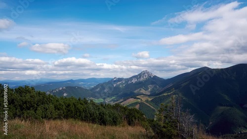 Wallpaper Mural Panorama of mountain nature in the national park on a cloudy summer day. Timelapse FHD Torontodigital.ca