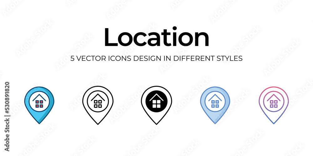 location icons set vector illustration. vector stock,