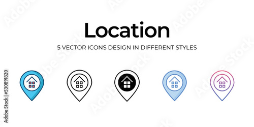 location icons set vector illustration. vector stock,