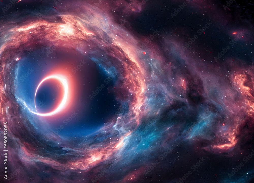 Obraz premium Nebula spiraling around a black hole