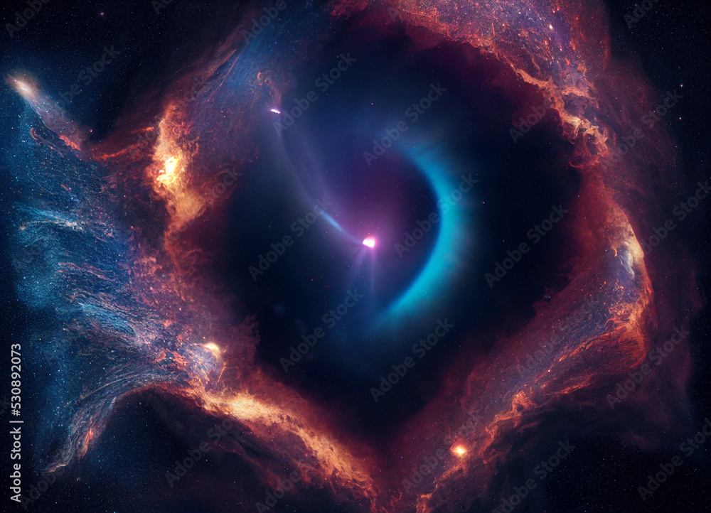 Fototapeta premium Nebula spiraling around a black hole