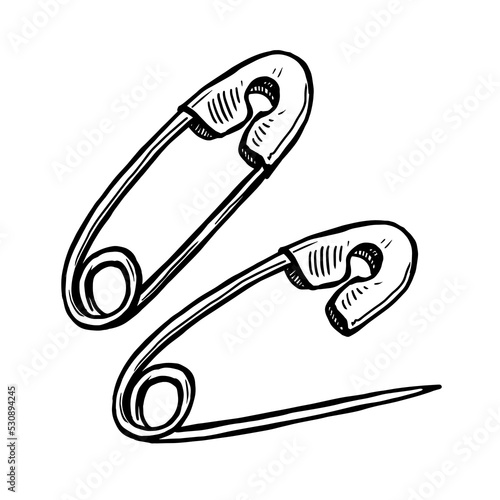 Safety pin vector illustration isolated on white background