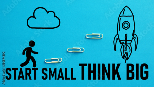 Start small think big is shown using the text photo