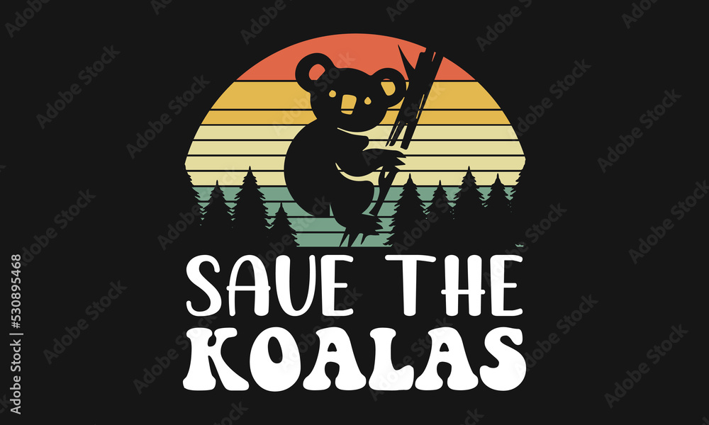 koalas  Graphic Vector T-Shirt Design