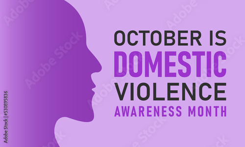National domestic violence awareness month is observed every year in october. Domestic violence awareness month, background with purple ribbon. Vector illustration. © ReotPixel