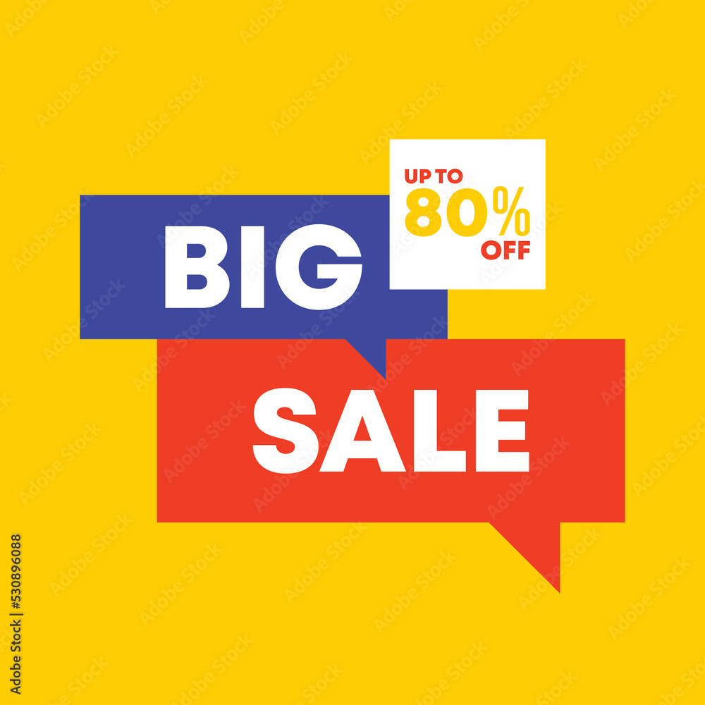 Big Sale Up To 80% Web Banner Design Template Vector
