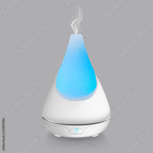 Realistic Detailed 3d Essential Oil Diffuser Fragrance Aromatherapy Concept for Spa or Home on a Grey. Vector illustration