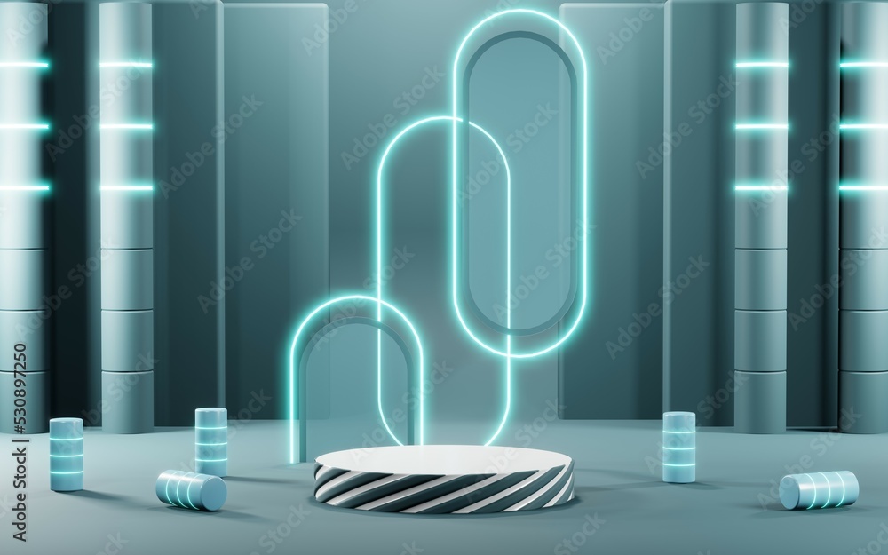 3D rendering of blank product background for cream cosmetics Modern blue pastel podium background 3D rendering of blank product background for cream cosmetics Modern blue pastel podium background