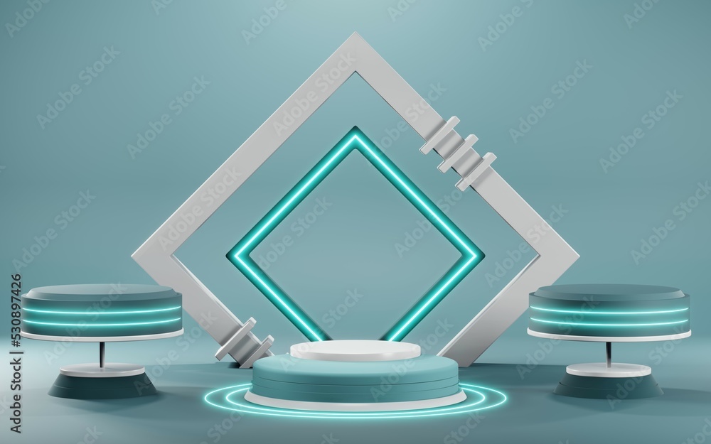 3D rendering of blank product background for cream cosmetics Modern blue pastel podium background 3D rendering of blank product background for cream cosmetics Modern blue pastel podium background