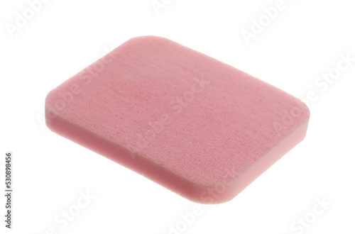 Beauty blender, powder puff, cosmetic makeup applicator sponge tools isolated on white 