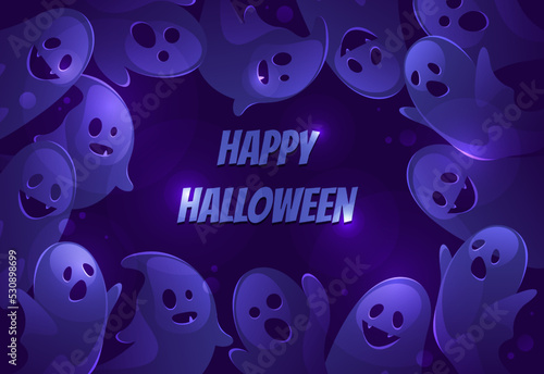 Happy Halloween, greeting card or vector banner.