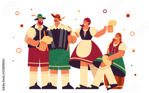 Oktoberfest or oktober beer festival, vector card