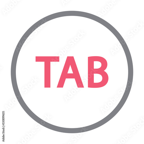 Alt tab shortcut text created with keyboard keys isolated on white bckground, computer terminology, white alt tab on black keyboard, top view 