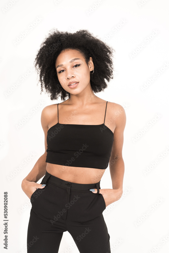 Woman smiling portrait of clean skin in studio on white background Woman smiling portrait of clean skin in studio on white background