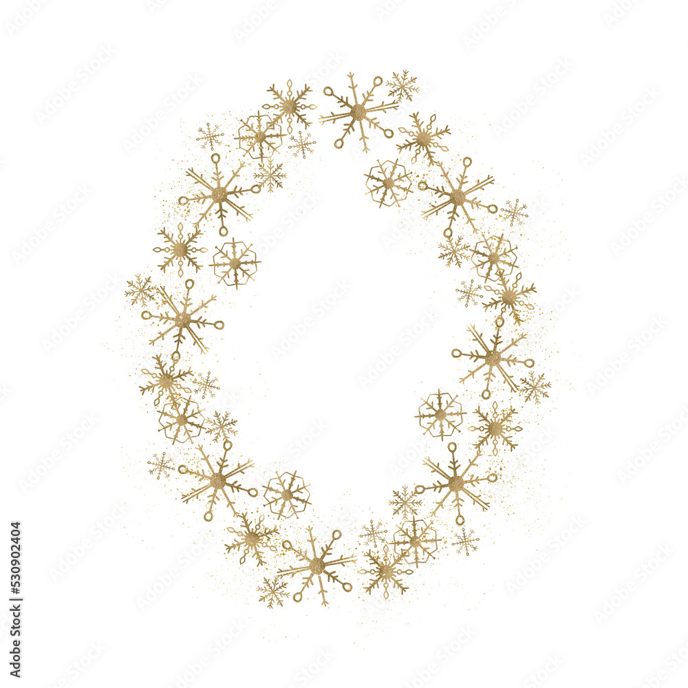 Watercolor winter floral wreath with winter flowers, branches and berry. isolated on transparent background. PNG files.