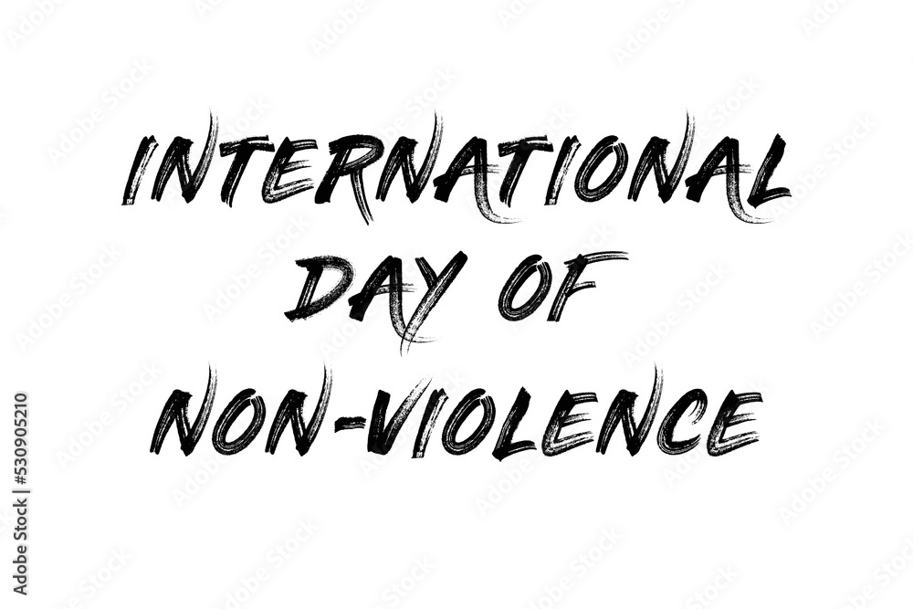 International day of non-violence with white background for non-violence day.