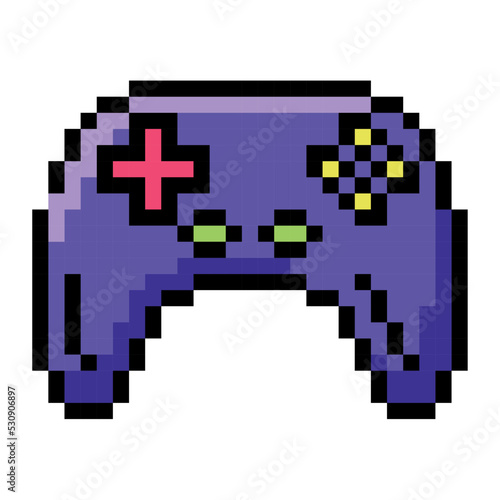 Isolated colored joystick videogame icon Pixelated style Vector