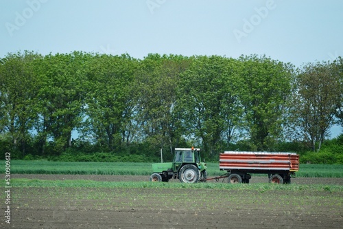 one tractor in the field