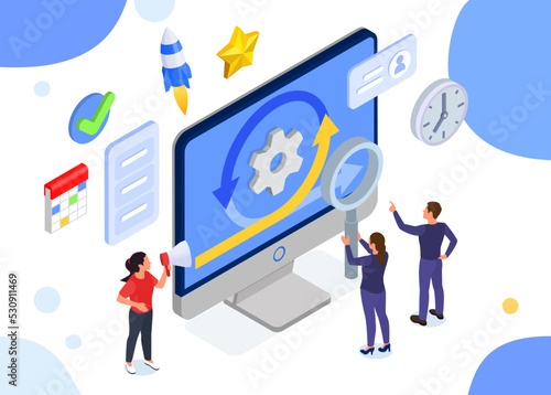 Management Software Isometric Concept