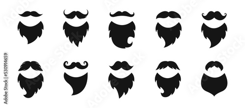 Obraz na plátně Mustache and beard icons