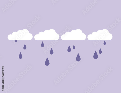 Rain cloud sequence. Rain drops falling. Animated gif. Icon series.