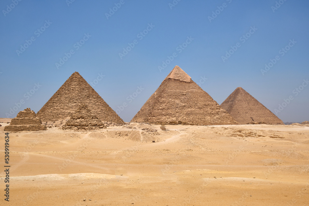 view of the pyramids of giza, egypt