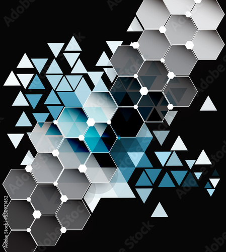 abstract background with hexagons © DESIGNER