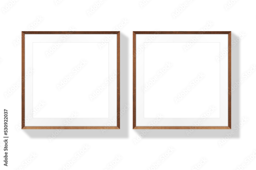 Molduras cor de madeira marron com paspatur branco em fundo transparente Png Molduras cor de madeira marron com paspatur branco em fundo transparente Png