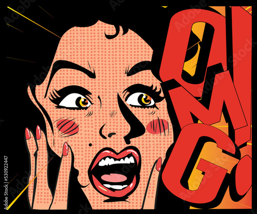 Pop art OMG (Oh My God)