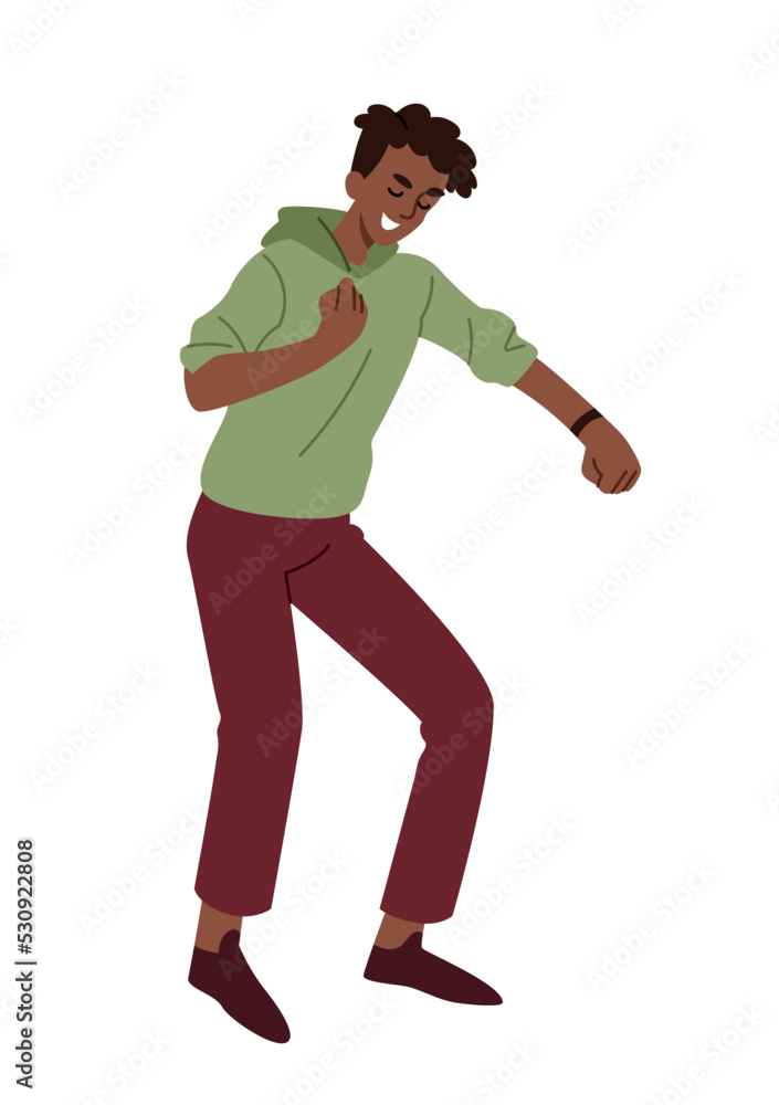 Person celebrating success concept. Man rejoices at achievement of goal or completion of project. Positive emotions and body language. Cartoon flat vector illustration isolated on white background Person celebrating success concept. Man rejoices at achievement of goal or completion of project. Positive emotions and body language. Cartoon flat vector illustration isolated on white background