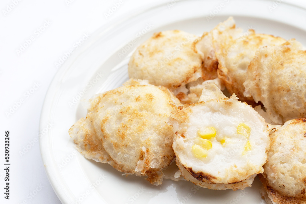 Khanom Krok, Thai coconut milk dessert. Coconut rice pancake Khanom Krok, Thai coconut milk dessert. Coconut rice pancake