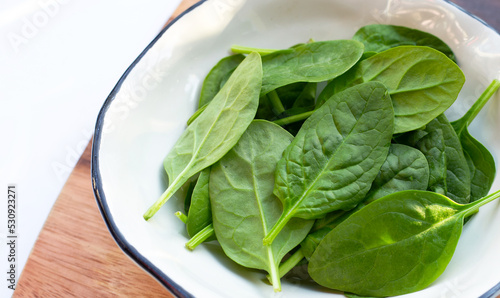 Spinach leaves. Extremely nutrient-rich vegetable