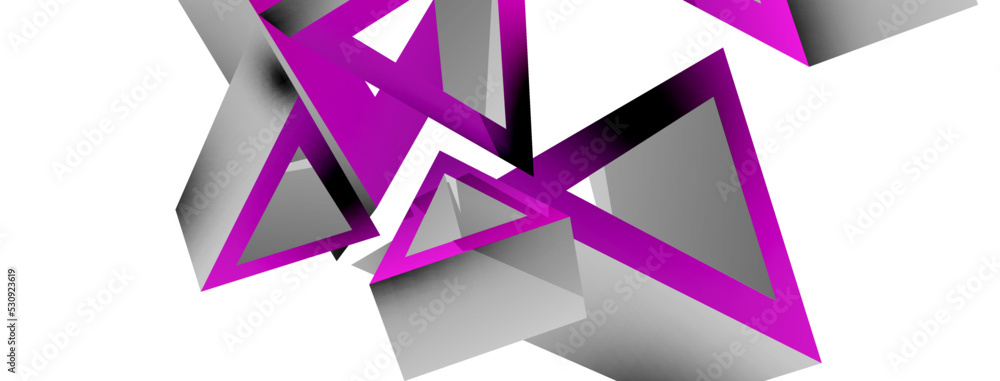 Triangle abstract background. 3d vector basic shape technology or business concept composition. Trendy techno business template for wallpaper, banner, background or landing Triangle abstract background. 3d vector basic shape technology or business concept composition. Trendy techno business template for wallpaper, banner, background or landing