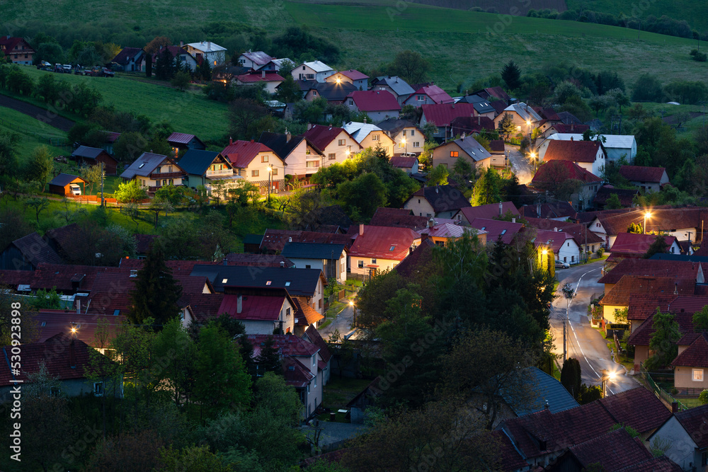 Detail of Podhradie village in Turiec region, Slovakia.