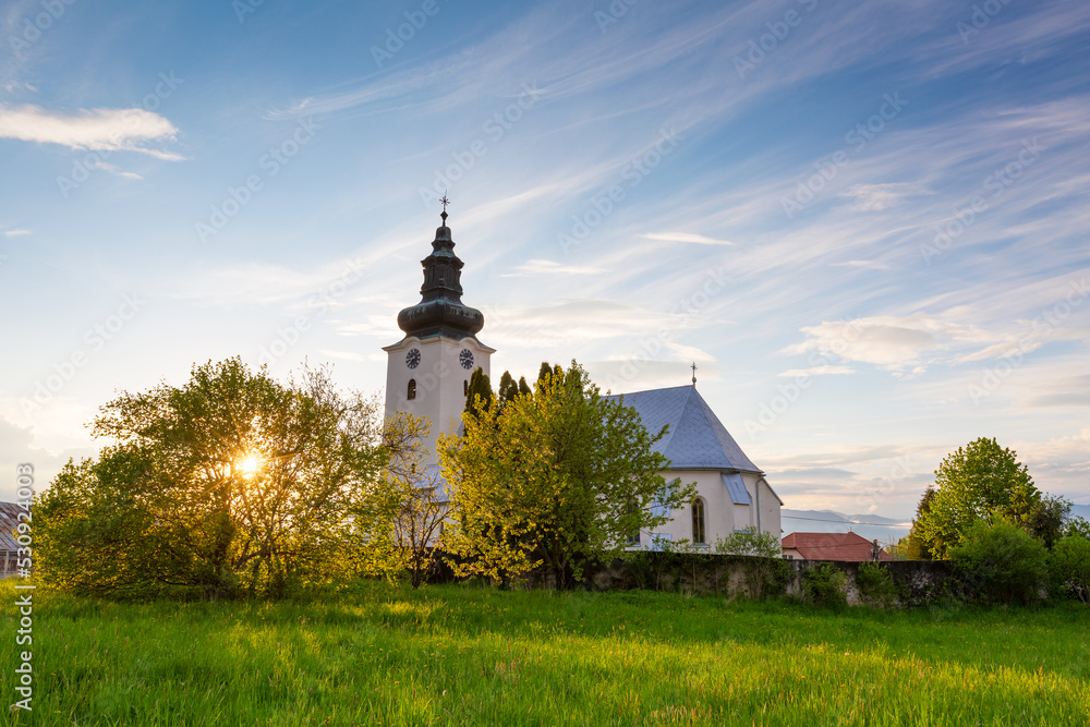Church in Turciansky Michal village in Turiec region, Slovakia.